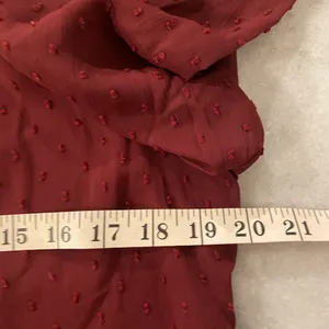 NWT Aconiya Size M Burgundy Swiss Dot Chiffon Lined High Neck Bow Lined Top thumbnail 10