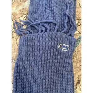 Vintage IZOD Lacoste Knit Scarf Hat Combo 100% Orlon Blue 80s Made USA thumbnail 3