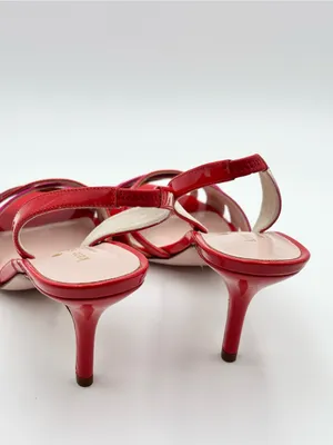 Kate Spade Red & Pink Patent Leather Suede Strappy High Heel Sandals Size 7 thumbnail 5