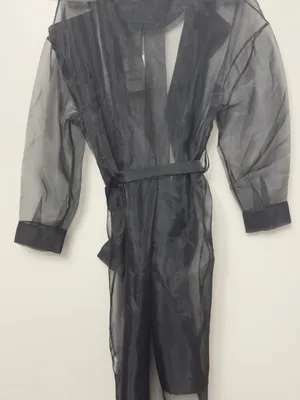 Technical organza trench coat with belt thumbnail 4