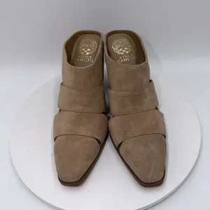 Vince Camuto Aimie Tan Suede Slip On Block Heels Mules Women's Size 8.5‎ thumbnail 3