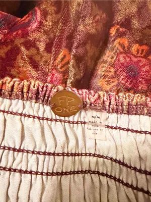 Free People FP One Marla Velvet Harem Gypsy Pants Plum Bohemian Medium M thumbnail 4