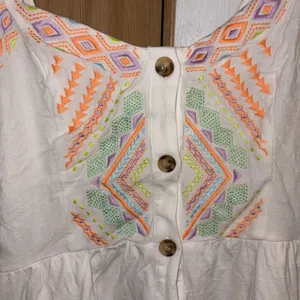 NEW Miss Me Southwestern Dress Embroidered Women's Size Medium Sleeveless Cream thumbnail 3