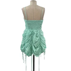 Urban Outfitters Kimchi Blue Belladonna Dress Ruched Mini Turquoise Size Medium‎ thumbnail 9