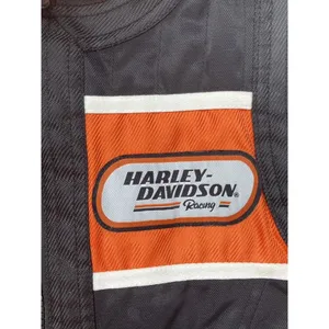 *Harley Davidson Womens Vest Size XS Black Racing Zip Motorcycle Biker Nylon thumbnail 9