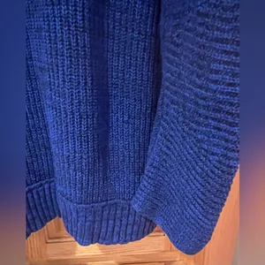 Free People High Hopes Chunky Knit Open‎ Front Cardigan in Blue Combo Size Large thumbnail 14