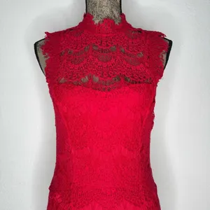 Free People FP Intimately Red Daydream Lace Bodycon Dress SMALL thumbnail 4