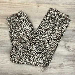 Urban Outfitters Leopard Print Elastic Waist Zip Front Straight Leg Pants XS thumbnail 6
