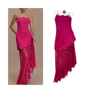 Meshki Aleena Satin Lace Strapless Maxi Dress Dragonfruit Pink XXS NWT thumbnail 2