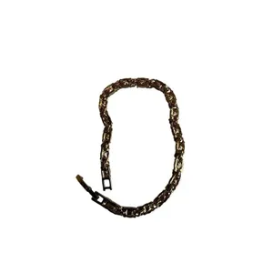 Emerald Green Rhinestone Tennis Bracelet Gold Tone thumbnail 5
