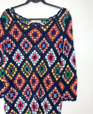 Zara knit crochet granny square dress blogger favorite thumbnail 2