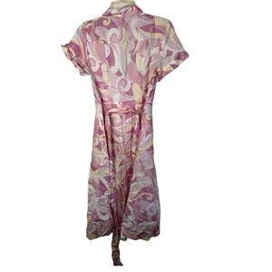 HILL HOUSE Candy Kaleidoscope The Lily Button Down Linen Shirt Dress size XS thumbnail 5