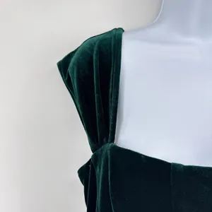 BHLDN Anthropologie Lana NWT Emerald Green Velvet Corset Lace Up Back Gown L NEW thumbnail 8