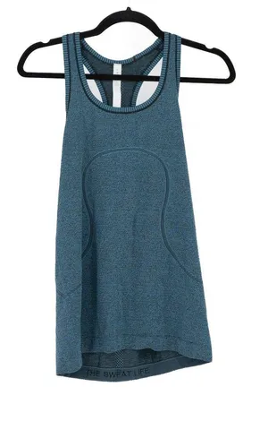 Lululemon Women's Run Swiftly Tech Racerback Sleeveless Tank Top Blue Black 8 thumbnail 1