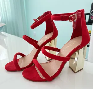 Bella Marie Red and Gold Heels thumbnail 1