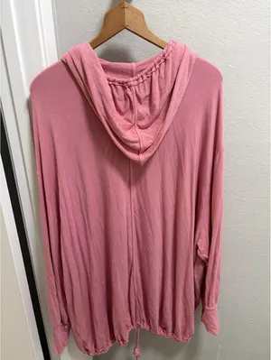 Free People Movement Pink Oversized Slouchy Hoodie Sz M thumbnail 3