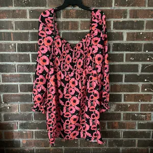 NWT Pink Boohoo Plus Puff Sleeve Floral Dress thumbnail 3