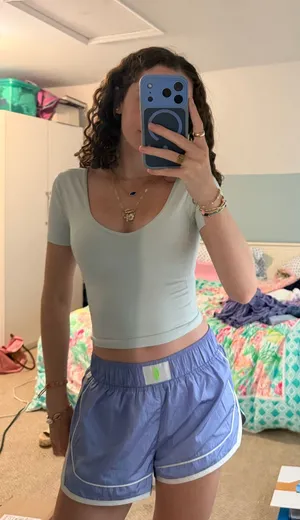 Lululemon pale blue v neck tshirt thumbnail 1