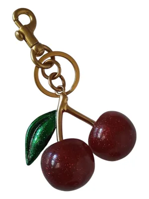 Red Cherry Bag Charm Resin Keychain thumbnail 1