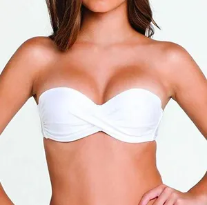 White Bandeau Twist Bikini Top thumbnail 1
