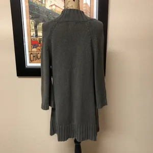 Anthropologie ‘Tabitha’ Charcoal Gray Ribbed Open-Front Long Cardigan Euc! thumbnail 6