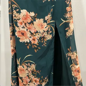 Lulus Enchanting Garden Emerald Floral Cutout Bow Strapless Maxi Dress Green XS thumbnail 3