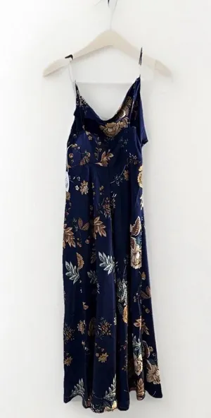 Petal & Pup Alejandra Cowl Neck Midi Dress Blue Floral Size 4‎ NWT thumbnail 10