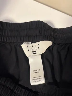 Billabong Cotton Casual Track Elastic Drawstring Mini Shorts Black Womens Medium thumbnail 3