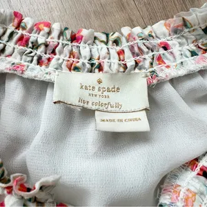 Kate Spade Floral Ruffle Peplum Sleeveless Blouse thumbnail 8