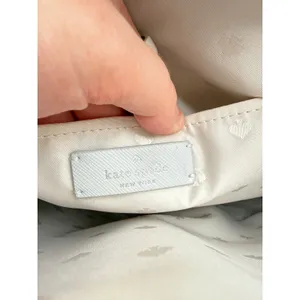 Kate Spade Tote Bag Womens Grey Saffiano Leather Silver Glitter‎ Trim Zip Top thumbnail 14
