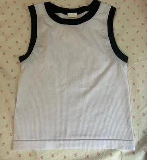 Athleta White Tank Ribbed Top thumbnail 1