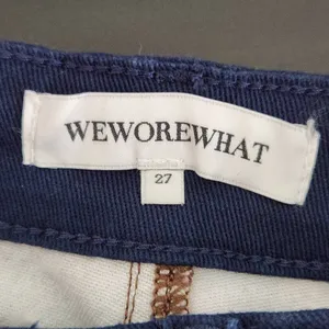 WeWoreWhat Women's Navy and Brown Plaid Jeans Size 27 NWT Icon Jeans Plaid thumbnail 9