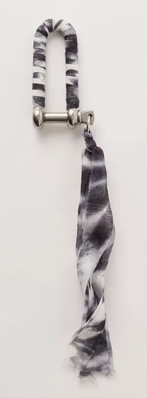 NIP Free People Wrapped Carabiner Bag Charm Black White Tie Dye thumbnail 1