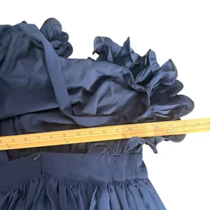 Lulus Navy Blue Ruffle Chiffon Midi Maxi‎ Dress Flowy One Shoulder Formal Size M thumbnail 15