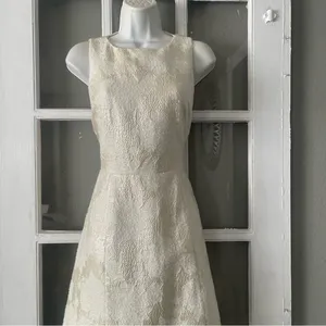 Alice and Olivia Mea Lantern Ivory Sparkling Party Dress thumbnail 7