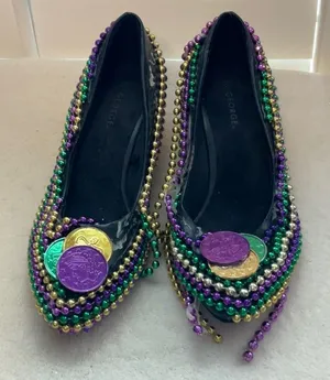 Mardi Gras Heels Purple Size 7.5 thumbnail 1