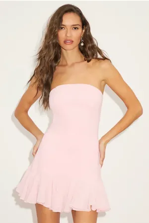 Lulus Eirian Blush Pink Strapless Pleated Mini Dress thumbnail 1