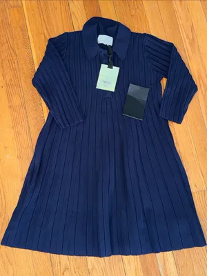 NWT Tuckernuck Pomander Place Navy Knit Landry Dress sz Small thumbnail 4