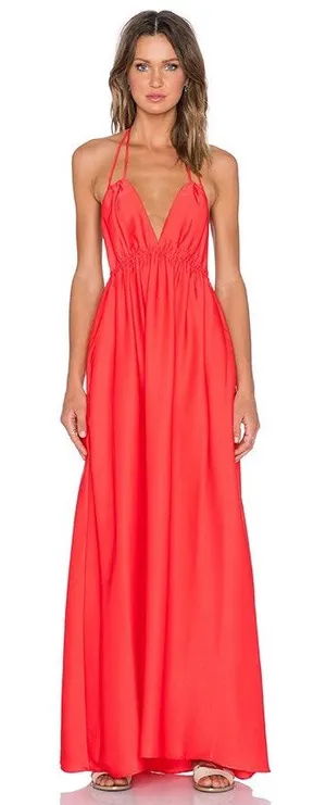 BCBGMaxAzria Kamala Maxi Dress in Bright Poppy Red size Medium thumbnail 1