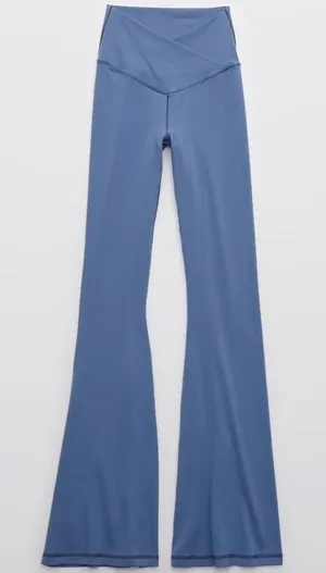 OFFLINE by Aerie Crossover Flare‎ Leggings Small Blue thumbnail 1