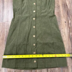 Urban Outfitters Cali Corduroy Strapless Corset Mini Green Dress Size Medium thumbnail 8
