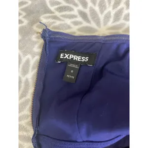 Express Strapless Jumpsuit size 0 Royal Blue Petite Sweetheart Neck Pockets Chic thumbnail 2