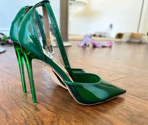 Steve Madden Emerald Green translucent see through high heels thumbnail 4
