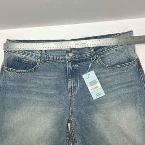 REVICE new with tags Baggy, Straight Leg Jeans in Faded Blue Wash thumbnail 8