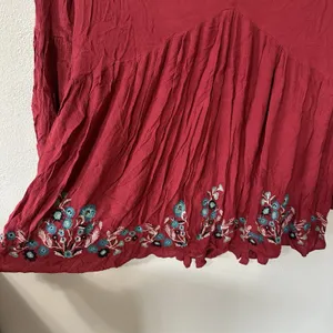 Free People Te Amo Mini Dress Sz Medium Red‎ Floral Embroidered Boho Bell Sleeve thumbnail 3