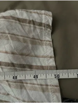 a.n.a. Rayon & Linen Blend Dress with Pockets Cream with Brown Stripes 2X thumbnail 8