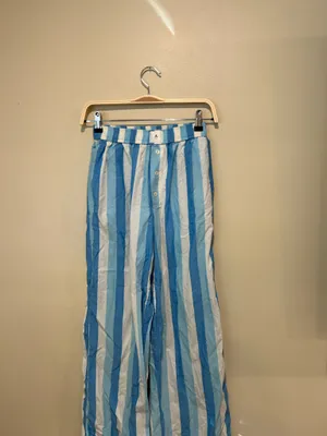 Anthropologie blue and white striped pajama pants thumbnail 2