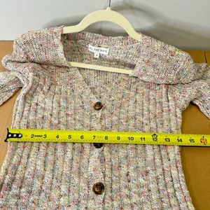 All The Ways Knit Speckled A-line Long Sleeve Mini Dress Medium Dusty Pink Beige thumbnail 9