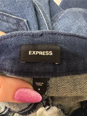 Express Women's Dark Wash Slim Bootcut Jeans - Distressed- Size 6 thumbnail 14