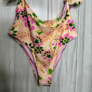 NWT Aerie Tie Cut Out One Piece Cheeky Swimsuit Lip Gloss Boho size S Small thumbnail 6